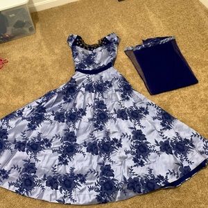 Blue indian south asian gown anarkali traditional ethnic wear